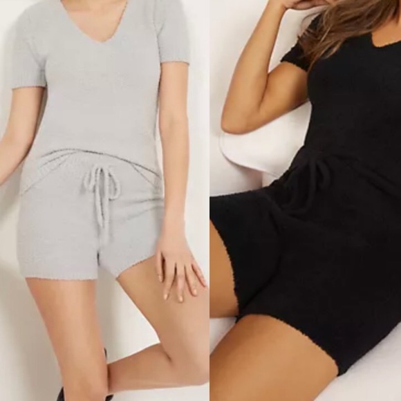 New York & Company Pants - NWT choice of cozy fuzzy black or gray drawstring shorts